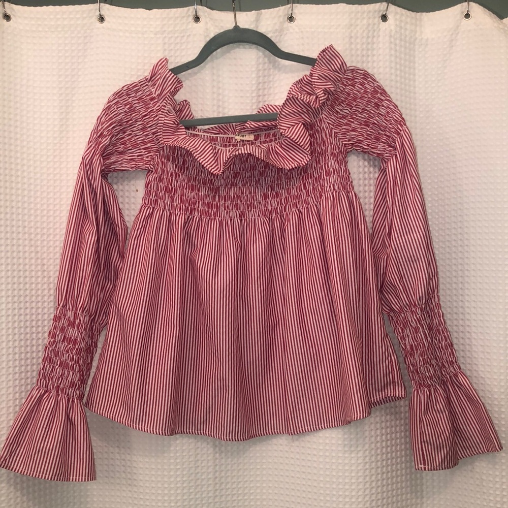 Long sleeve off the shoulder top